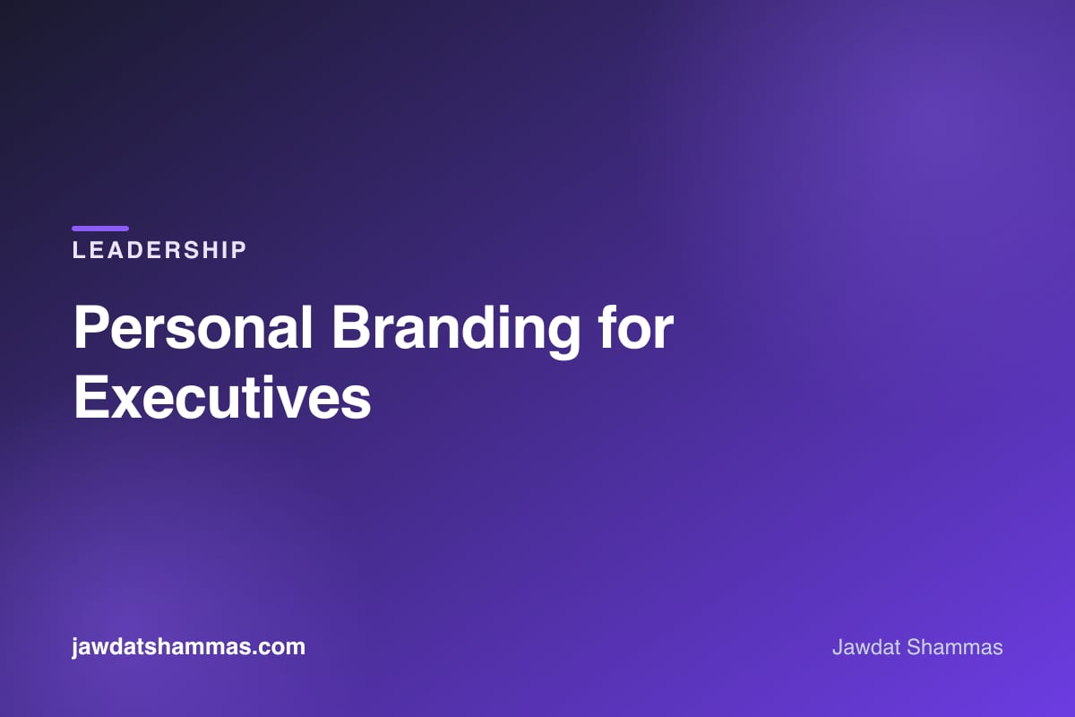 Personal branding and thought leadership for executives in the Middle East